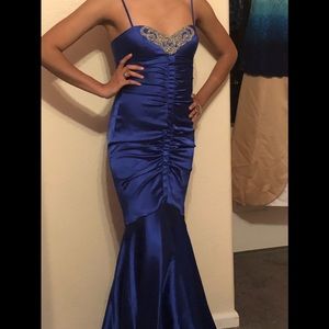 Mermaid blue prom dress